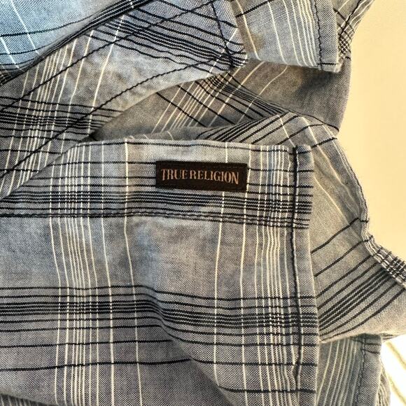 True Religion Men’s Short Sleeve Western Shirt Size 3XL Slim Cotton - Picture 12 of 12